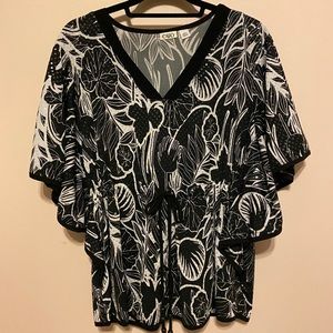 Black and white with shimmer blouse